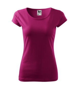 Dopasowana Koszulka Damska T-shirt bawełniana PURE 122 Fuchsia Red