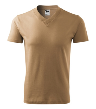 Koszulka Męska Piaskowa w serek Malfini V-Neck 102 regular 100 % bawełna 