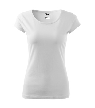 Dopasowana Koszulka Damska T-shirt bawełniana PURE 122 biała
