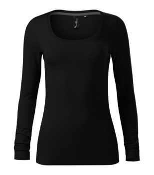 Elastyczna Koszulka Damska BRAVE Bawełna Single Jersey Czarna