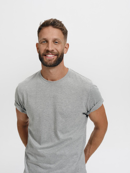 Koszulka męska BASIC 129 160 g/m² 85% bawełna T-shirt lekki przewiewny 