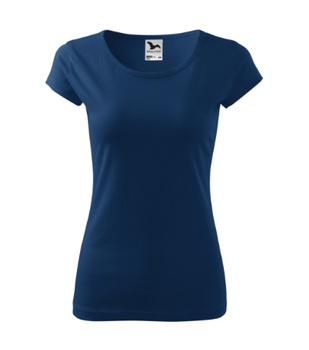 Dopasowana Koszulka Damska T-shirt bawełniana PURE 122 Niebieska