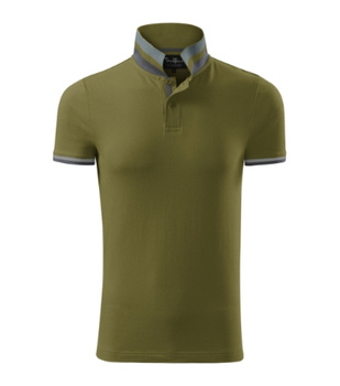 Koszulka Pique Polo męska polówka COLLAR UP 100% bawełna zieleń avocado