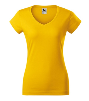 Koszulka damska gładka 180 g/m² Malfini Fit V-neck 162 slim z dekoltem w serek 100 % bawełna 